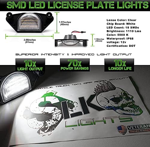 SLK 2db 3W LED Rendszámtábla Világítás Száma Lámpa Chevrolet Corvette C4 C5 C6 Powered by High Power SMD Xenon Fehér